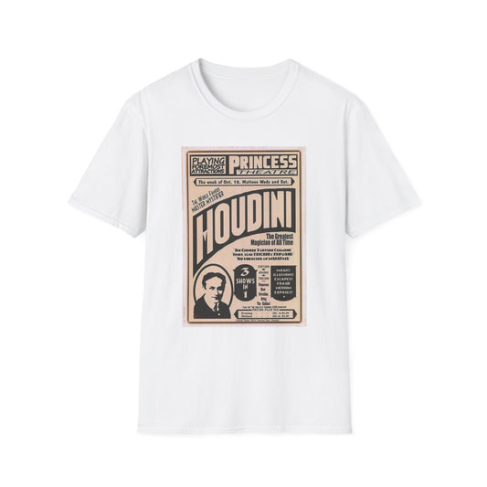 Vintage Houdini Unisex Softstyle T-Shirt - Perfect for Magic Lovers