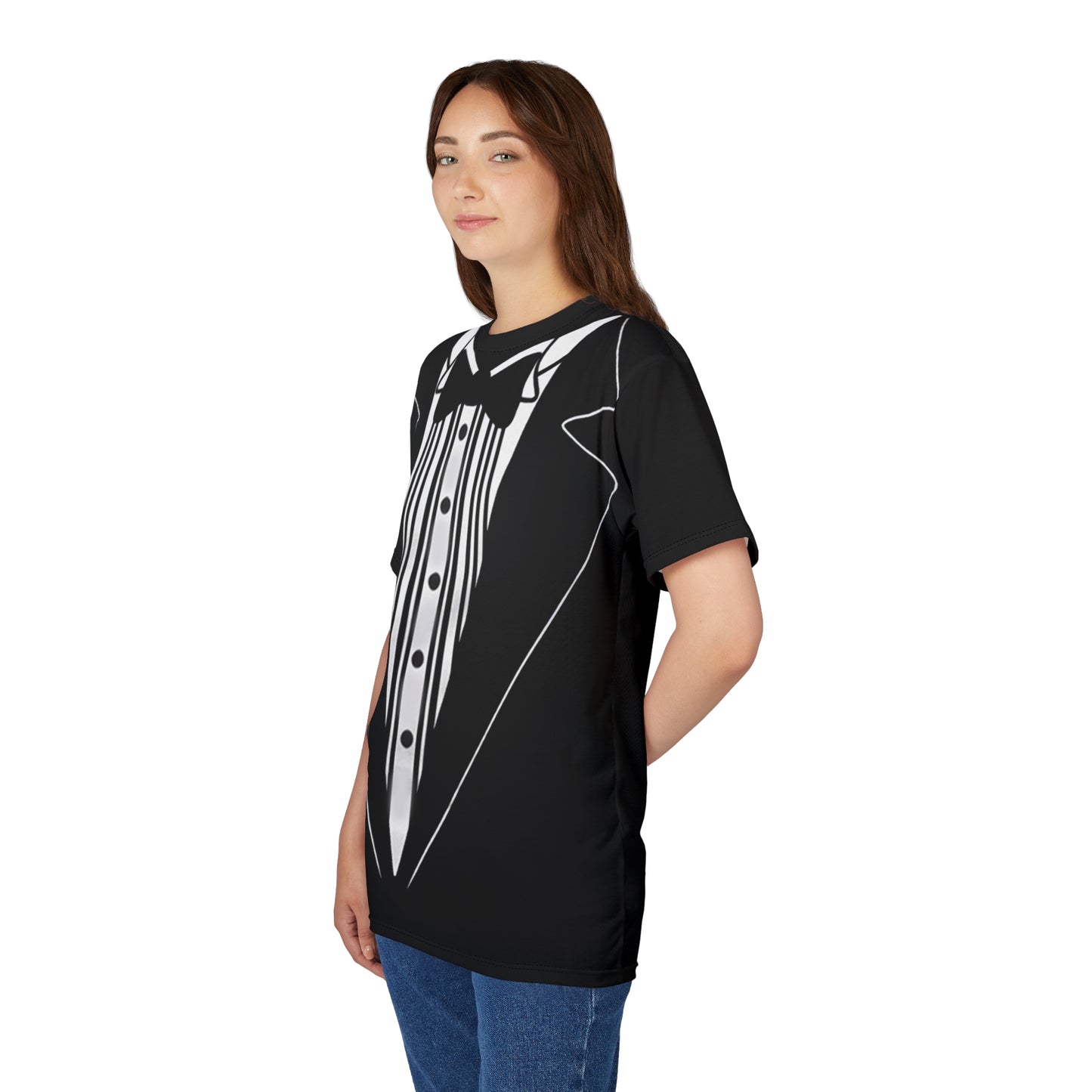 Formal Tuxedo Tee - Unisex Cut & Sew, Perfect for Weddings, Parties, Fun Events, Holiday Celebrations, Dressy Casual Wear