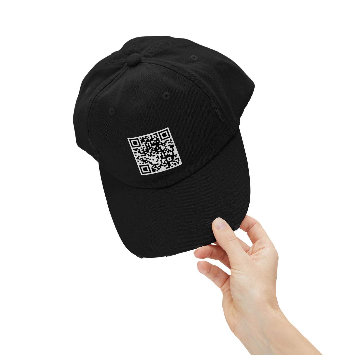 Is This Your Card? - QR Code - Queen of Hearts - Unisex Distressed Cap