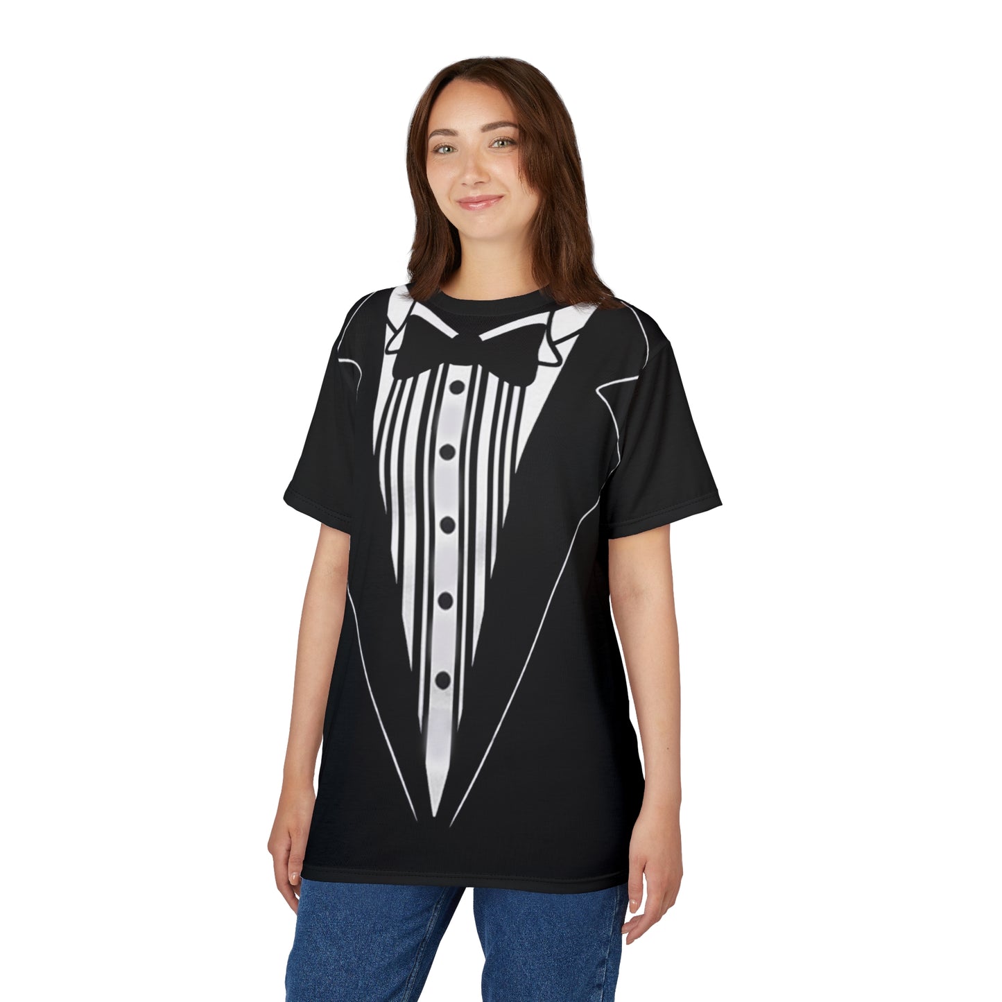 Formal Tuxedo Tee - Unisex Cut & Sew, Perfect for Weddings, Parties, Fun Events, Holiday Celebrations, Dressy Casual Wear