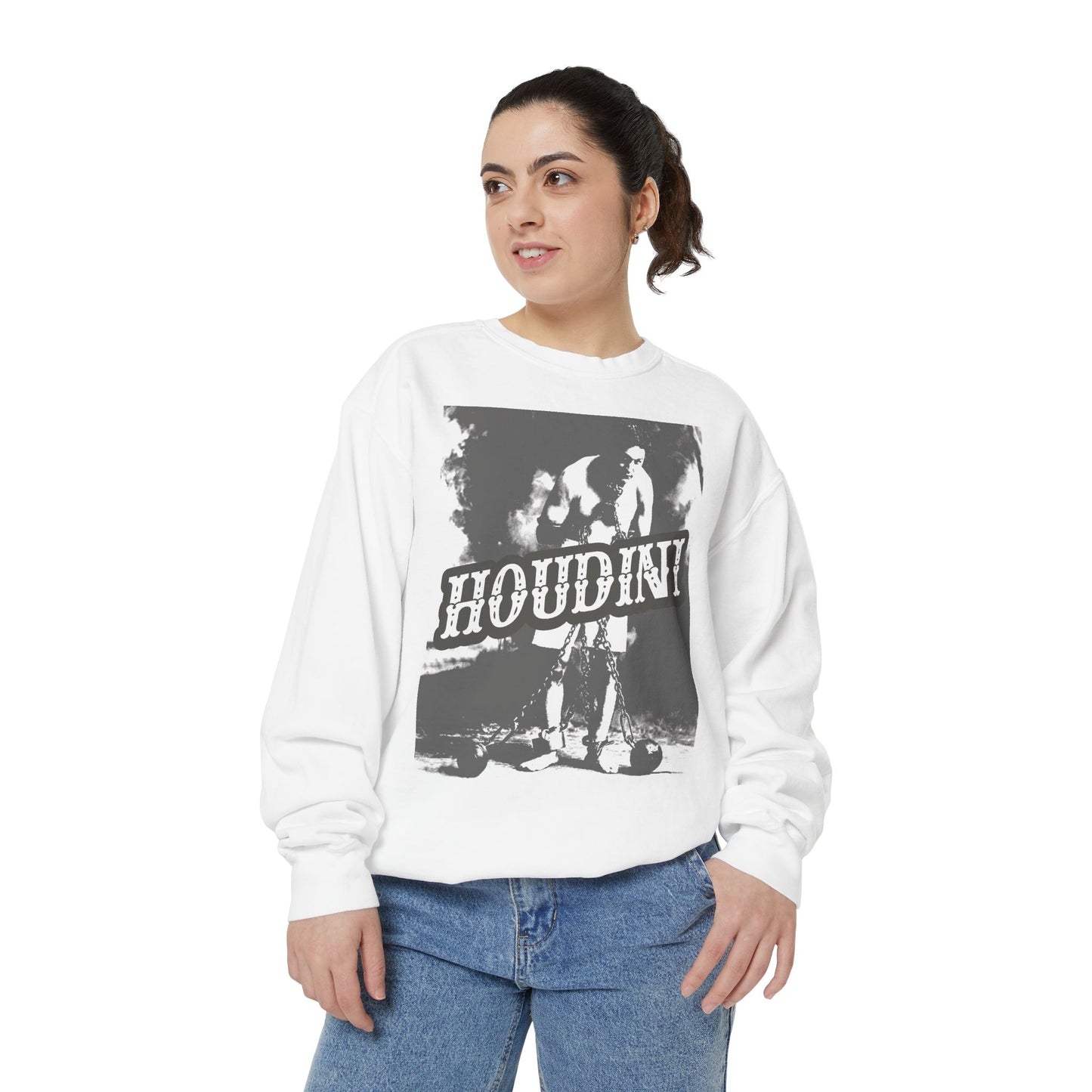 Houdini Unisex Graphic Sweatshirt, Cozy Fashion, Gift for Magic Lovers, Vintage Style, Casual Wear, Perfect for Fall