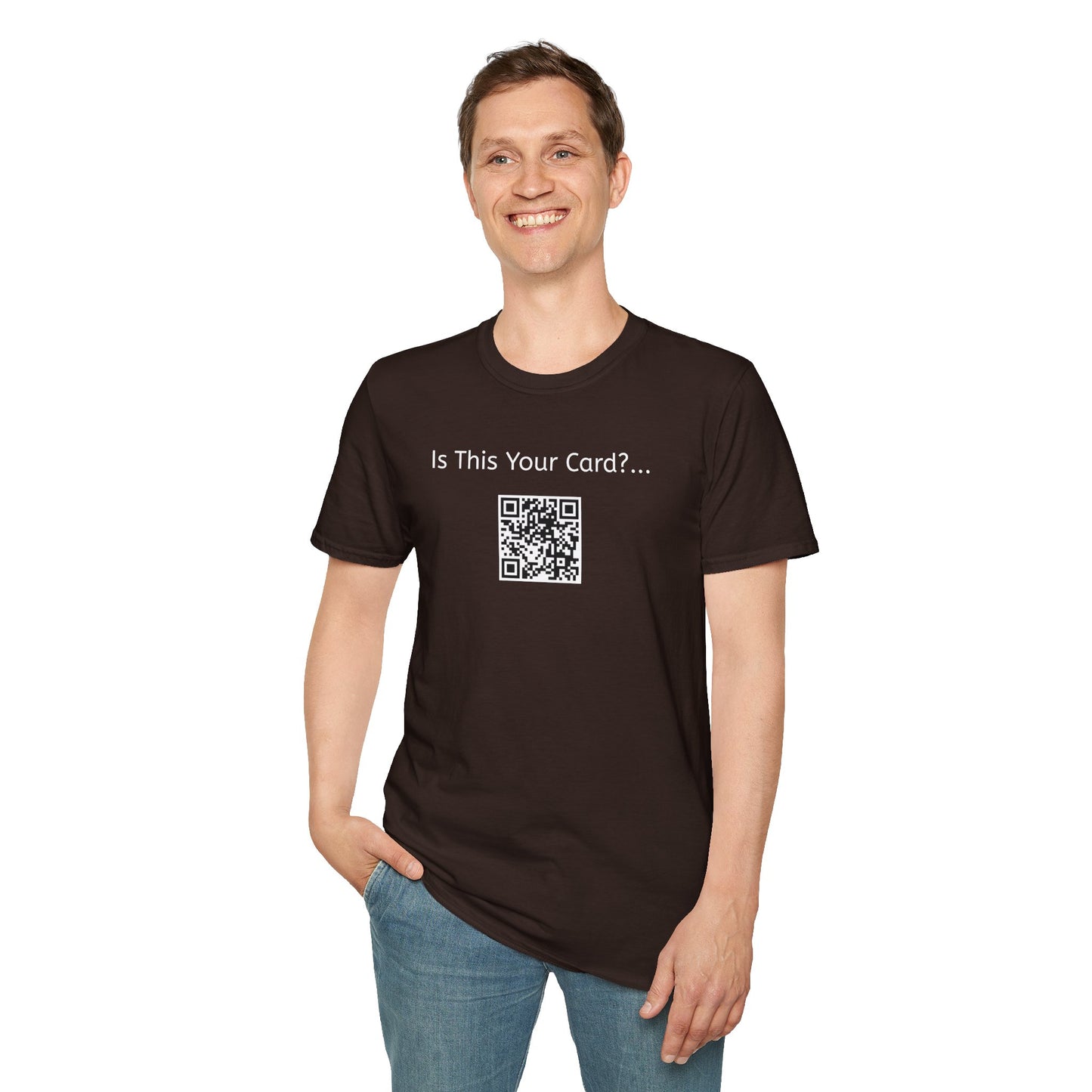 Is This Your Card? - QR Code - Queen of Hearts - Unisex Softstyle T-Shirt