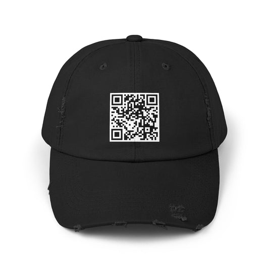 Is This Your Card? - QR Code - Queen of Hearts - Unisex Distressed Cap