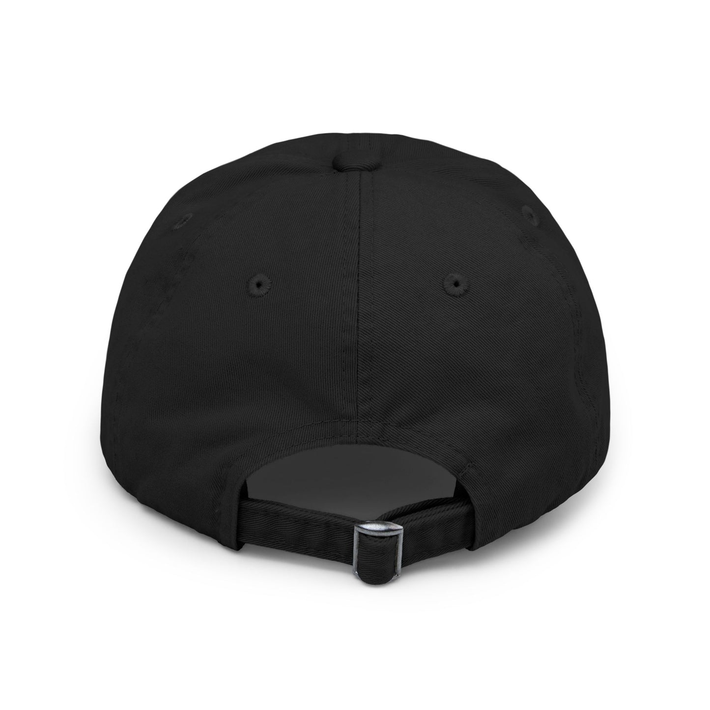 QR Code Distressed Cap — Black Casual Baseball Hat with Scannable Design