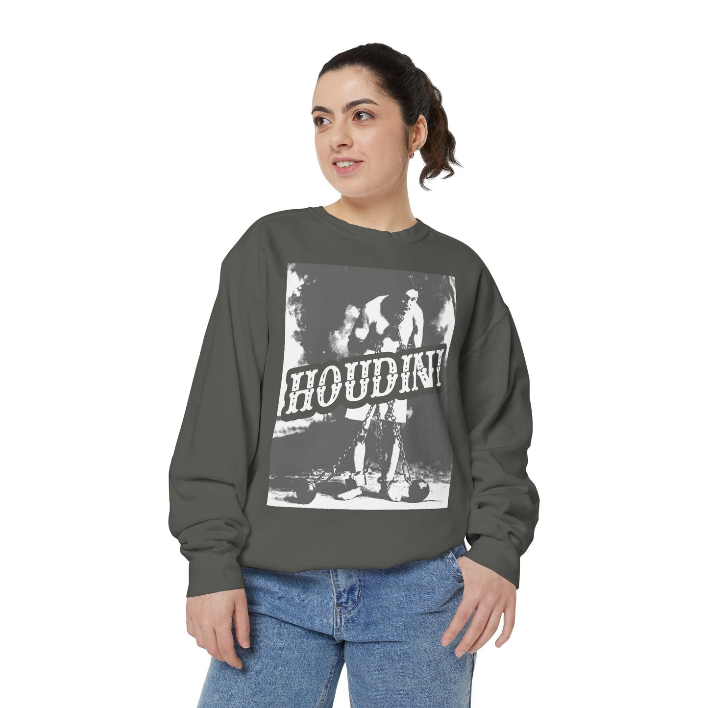 Houdini Unisex Graphic Sweatshirt, Cozy Fashion, Gift for Magic Lovers, Vintage Style, Casual Wear, Perfect for Fall
