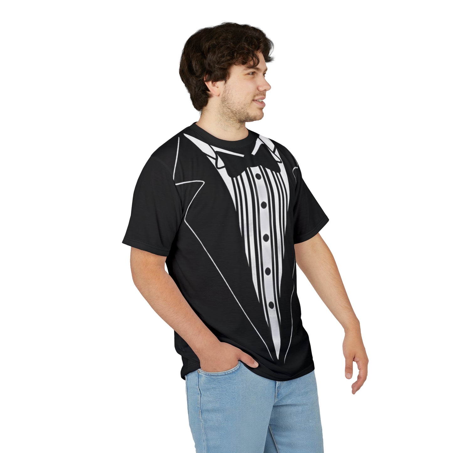 Formal Tuxedo Tee - Unisex Cut & Sew, Perfect for Weddings, Parties, Fun Events, Holiday Celebrations, Dressy Casual Wear