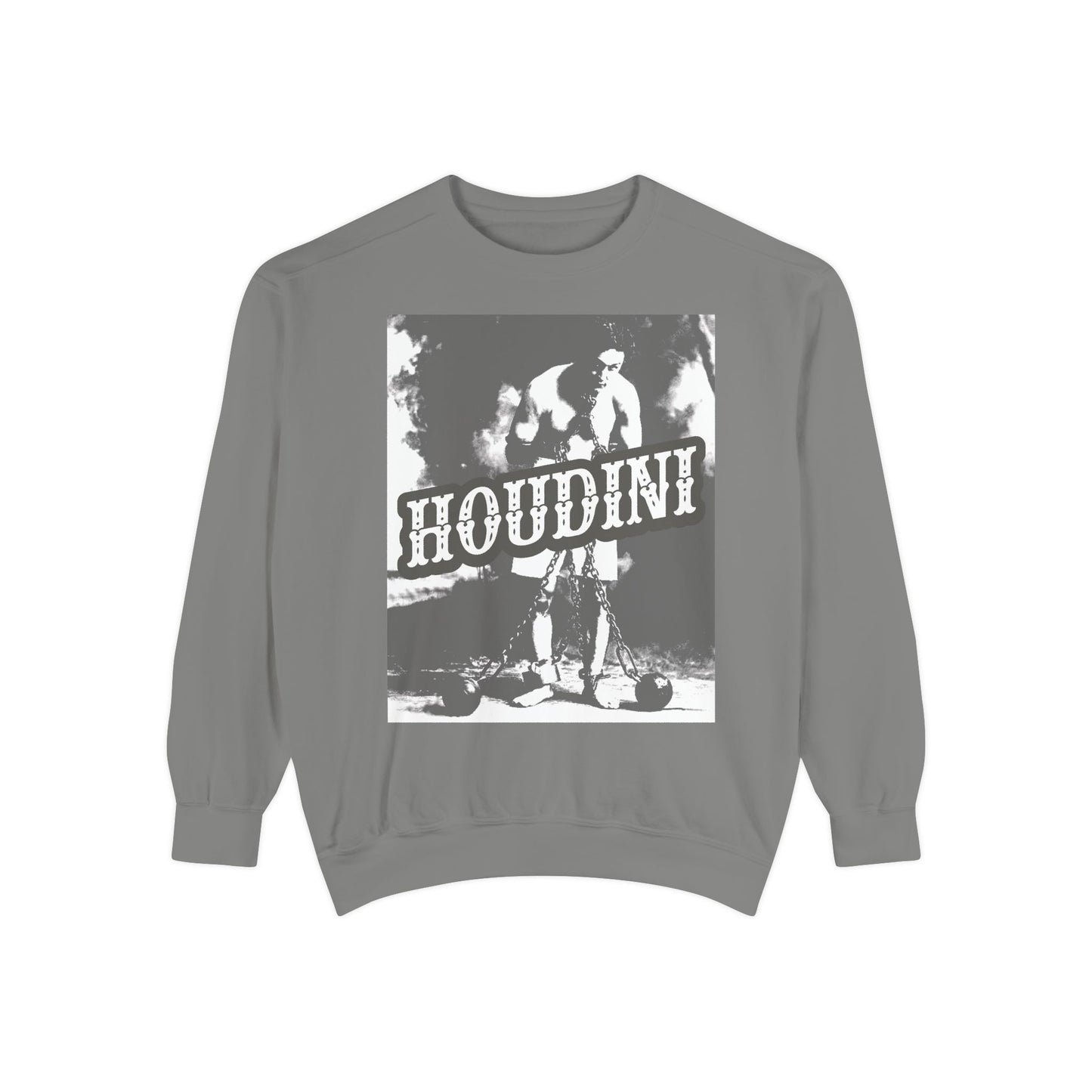Houdini Unisex Graphic Sweatshirt, Cozy Fashion, Gift for Magic Lovers, Vintage Style, Casual Wear, Perfect for Fall
